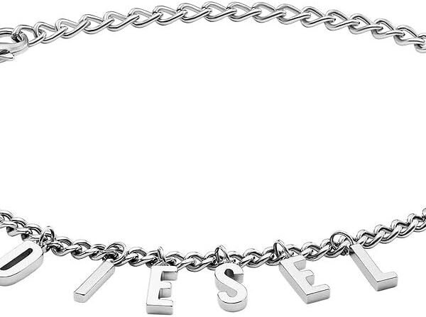 Diesel DX1493040 Stainless Steel Silver Chain Bracelet Anklet Unisex