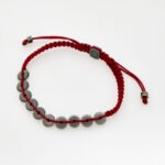 Tateossian Mini Ten Gear Red Braided Sterling Silver Bracelet CL7560