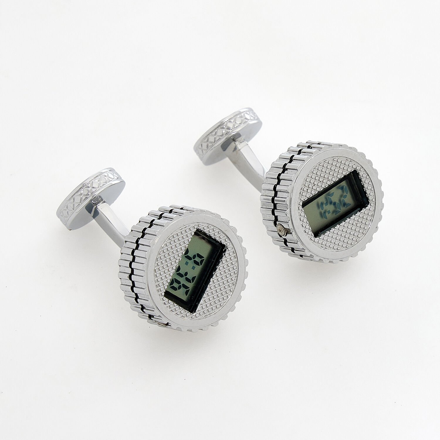 Tateossian Gear Digital Watch Cufflinks Stainless Steel CL7932