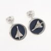 Tateossian British Airways Concorde Rotating Silver Cufflinks Blue Enamel CL7560