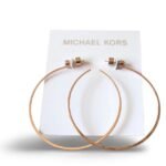 Michael Kors Rose Gold Whisper Hoop Earrings CZ MKJ6001791