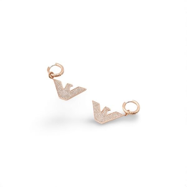 Emporio Armani Rose Gold Hoop Earrings EGS2954221 with Crystals