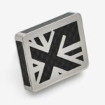 Tateossian Union Jack Black Carbon Fibre Lapel Pin PI0555 Stainless Steel