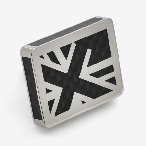 Tateossian Union Jack Black Carbon Fibre Lapel Pin PI0555 Stainless Steel