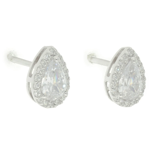 Michael Kors Sterling Silver Pear Stud Earrings with Crystals - MKC1449AN040