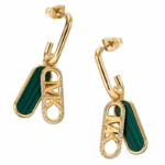 Michael Kors 14K Gold Malachite Empire Charm Drop Earrings MKJ8293MC710