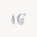 Thomas Sabo Blue Wave Hoop Earrings Silver H2230-644-1 Ocean-Inspired
