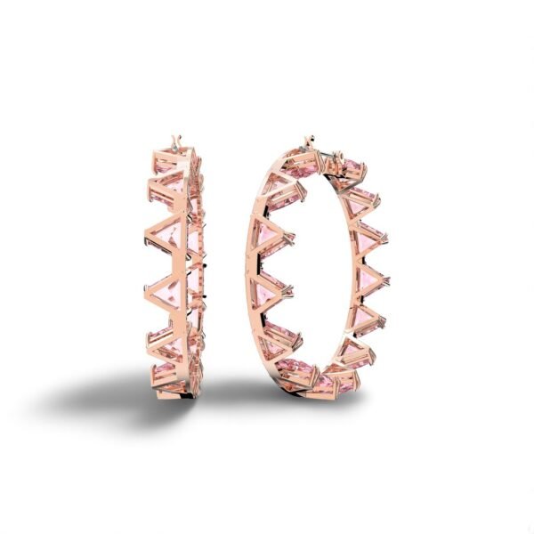 Swarovski Millenia Rose Gold Pink Ortyx Crystal Hoop Earrings 5614931