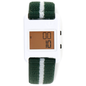 Adidas Retro Pop Digital Watch White Green LCD AOST23069 Unisex 30m WR