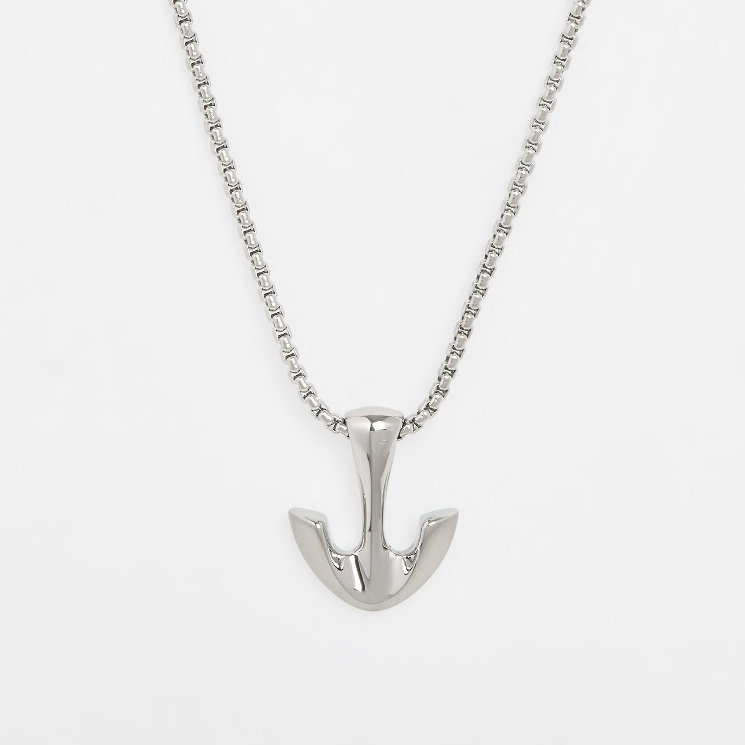 Skagen Pendler Anchor Pendant Necklace Silver Stainless Steel 50cm SKJM0187040