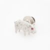 Tateossian Pig Motif Lapel Pin Silver Brass Rhodium Swarovski ACC1238