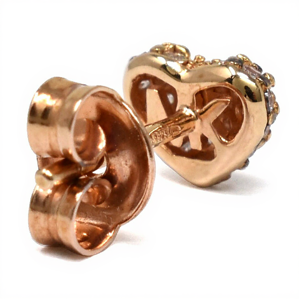 Michael Kors Pave Heart Stud Earrings Rose Gold Plated Sterling Silver MKC1119AN791 Michael Kors Pave Heart Stud Earrings Rose Gold Plated Sterling Silver MKC1119AN791