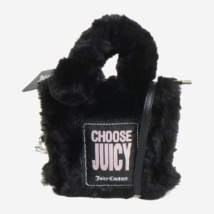 Juicy Couture Black Faux Fur Grab Bag with Detachable Purse BIJXT8957WZC000