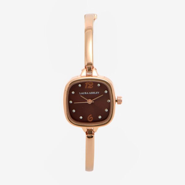Laura Ashley Watch Rose Gold Slim Cuff Bracelet diamante dial LA2122RG