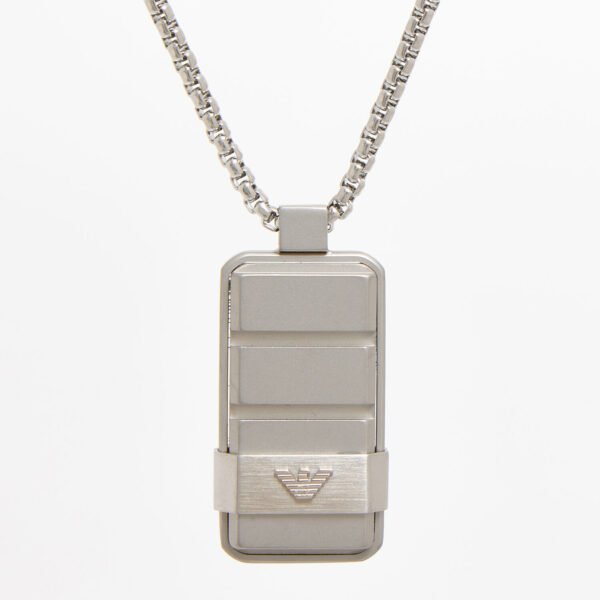 Emporio Armani Men’s Stainless Steel Dog Tag Eagle Logo Necklace EGS3078040