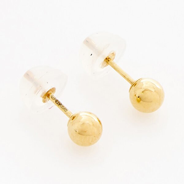 14ct Gold 4mm Ball Stud Earrings Women’s Fine Jewellery Push Back Boxed