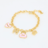 Juicy Couture 18ct Gold Plated Chain Bracelet with Logo Charms Women