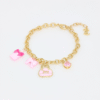 Juicy Couture 18ct Gold Plated Charm Chain Bracelet with Rhinestones