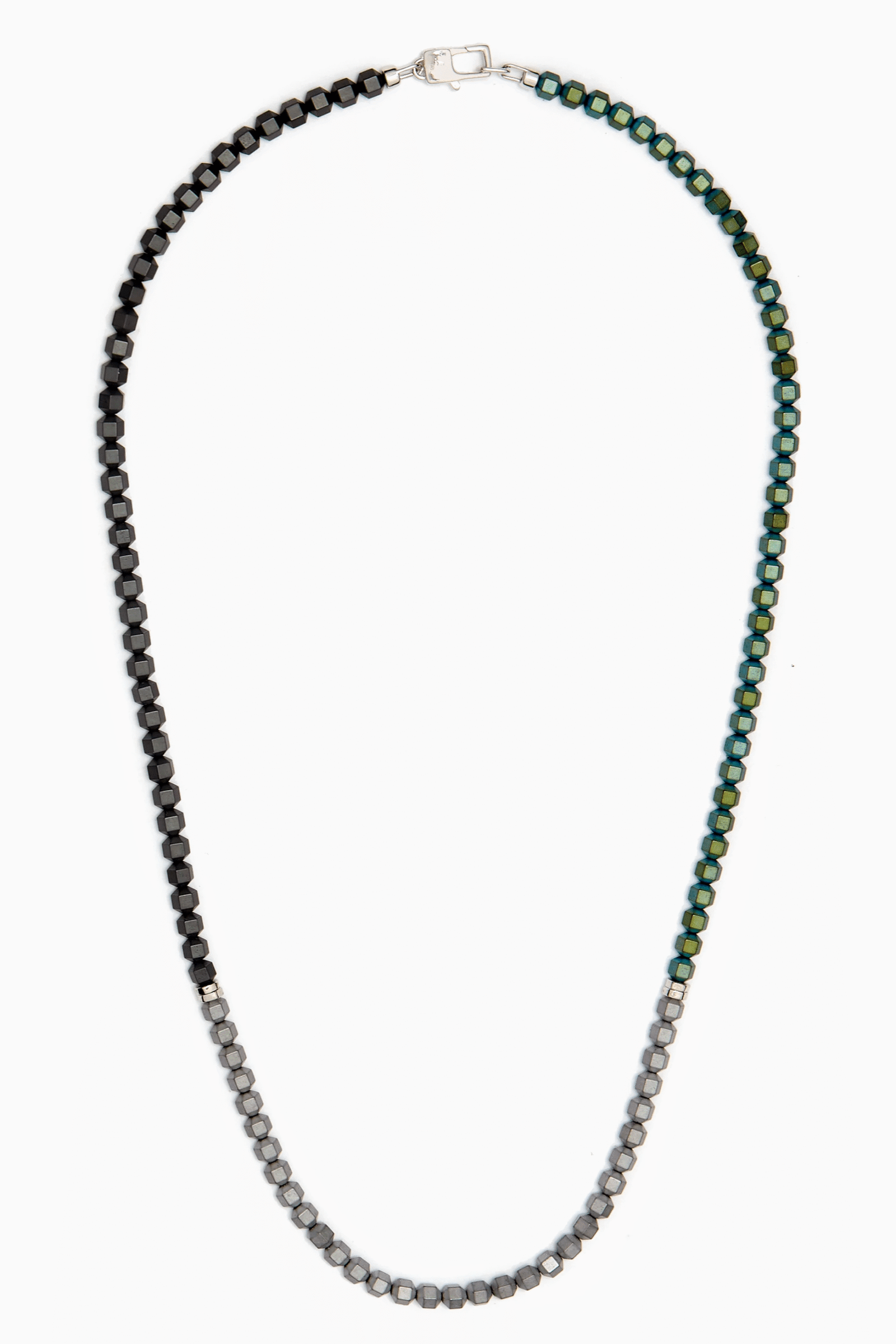 Tateossian Icosahedron Hematite Multicoloured Beaded Necklace Unisex NL2484