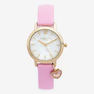Radley RY21796A Ladies Pink Leather Watch Gold Tone with Heart Charm