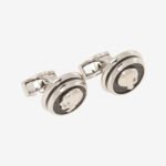Tateossian Palladium Black Carbon Skull Cufflinks CF1173