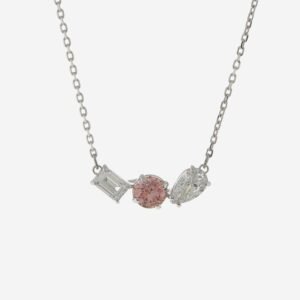 Swarovski Mesmera Pink Mixed Cut Rhodium Plated Necklace 5668275