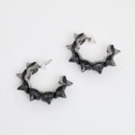 Swarovski Ortyx Hoop Earrings Grey Crystal Rhodium Plated Unisex 5613681