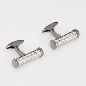 Tateossian Black Rhodium Sterling Silver Braided Wire Cufflinks CL7661