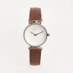 Nordgreen Unika 28mm Women’s White Dial Brown Leather Strap Wristwatch