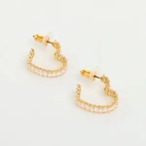 Swarovski Matrix Gold Tone Heart Hoop Earrings 5701599