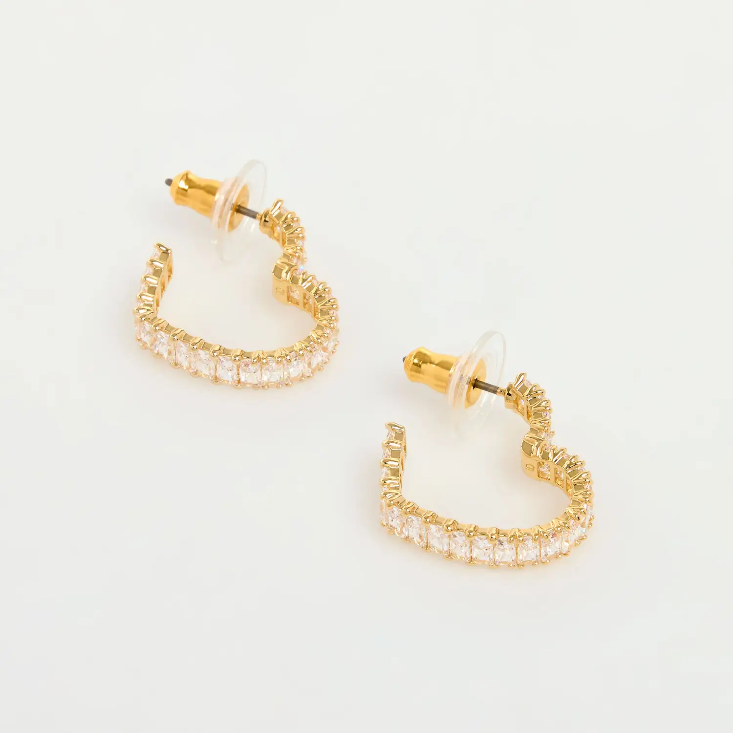 Swarovski Matrix Gold Tone Heart Hoop Earrings 5701599