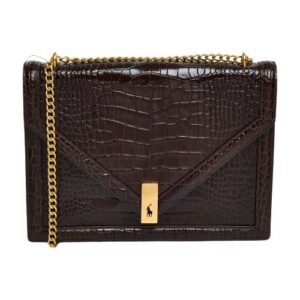 Polo Ralph Lauren Polo ID Croc-Embossed Envelope Chain Bag – Italian Leather