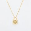 Michael Kors Gold Plated Sterling Silver CZ Double Chain Padlock Necklace