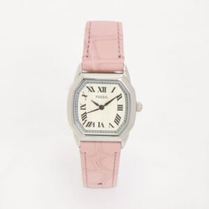 Fossil Harlow ES5406 Women’s Pink Leather Quartz Watch Silver