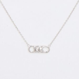 Michael Kors Empire Logo Sterling Silver Statement Link Necklace Women