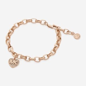 Michael Kors MKJ8188791 Rose Gold-Tone Brass Chain Bracelet