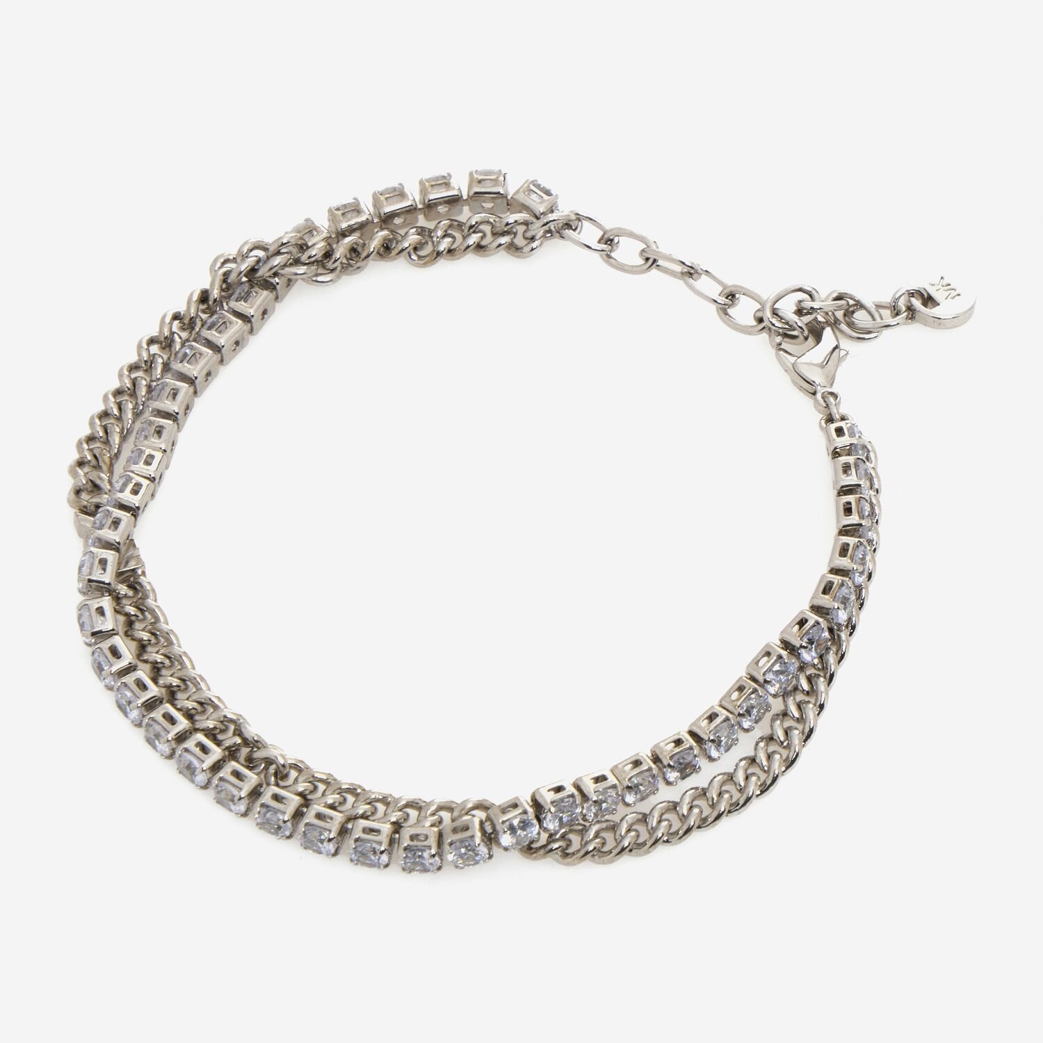 Michael Kors Silver Plated Double Chain CZ Tennis Bracelet MKJ8277CZ Michael Kors Silver Plated Double Chain CZ Tennis Bracelet MKJ8277CZ