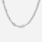 Michael Kors Astor Link Platinum Plated Silver Tone Necklace MKJ835600