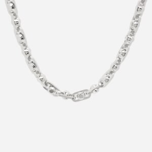 Michael Kors Astor Link Platinum Plated Silver Tone Necklace MKJ835600
