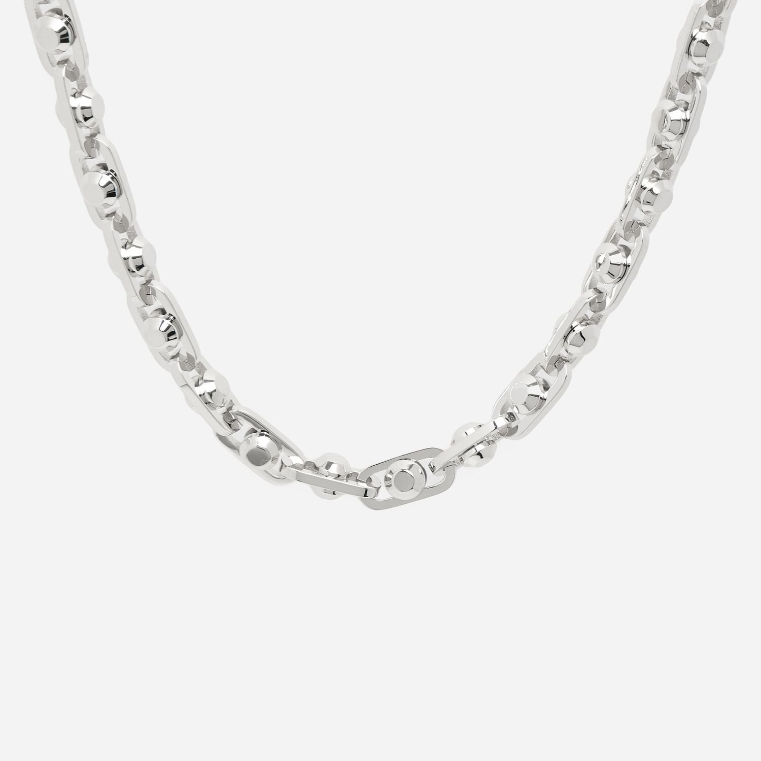 Michael Kors Astor Link Platinum Plated Silver Tone Necklace MKJ835600 Michael Kors Astor Link Platinum Plated Silver Tone Necklace MKJ835600
