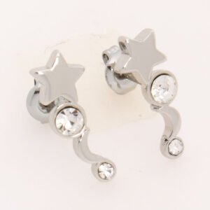 COACH Celestial Crawler Earrings Silver Tone Star & Moon Boxed Gift
