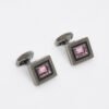 Tateossian Sterling Silver Pink Amethyst Square Cufflinks – Boxed