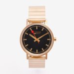 Mondaine Classic Rose Gold Black Dial Quartz 40mm Unisex Watch A660.30360.16SBR