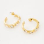 Swarovski Dextera Mixed Cut Hoop Earrings Gold-Tone Plated 5663261