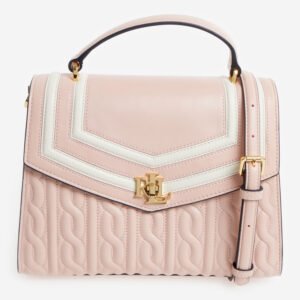 Lauren Ralph Lauren Bag Farrah Pink Leather Satchel Crossbody Shoulder