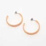 Michael Kors Rose Gold Hoop Huggie Earrings Women MKJC0026D791