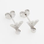 Emporio Armani Sterling Silver Stud Earrings EG3581040 Eagle Logo CZ