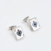 Tateossian Royal Flush Card Deck Rhodium Plated Silver Cufflinks CF0084