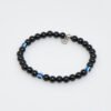 Tateossian Black Agate Evil Eye Beaded Bracelet BR3553 Stretch Fit