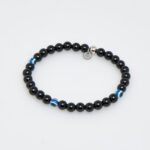 Tateossian Black Agate Evil Eye Beaded Bracelet BR3553 Stretch Fit